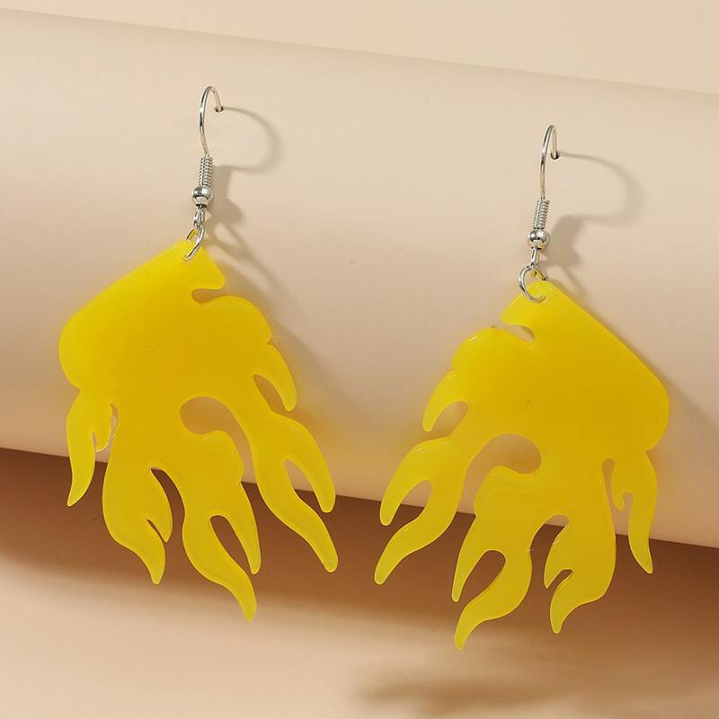 

Flame Shaped Drop Earrings, Yellow