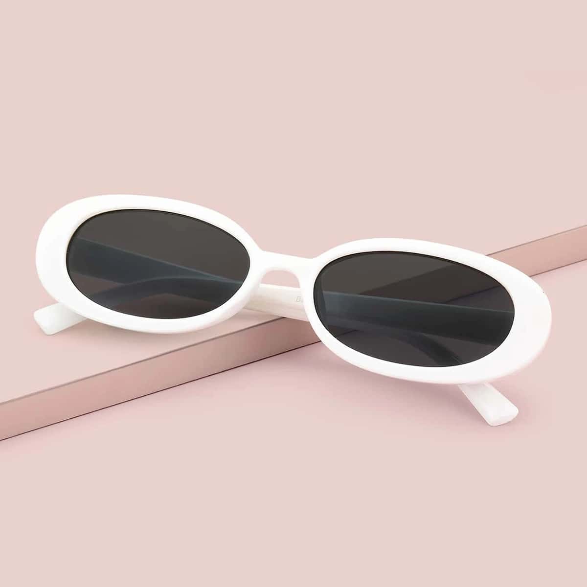 

Colorblock Oval Frame Sunglasses