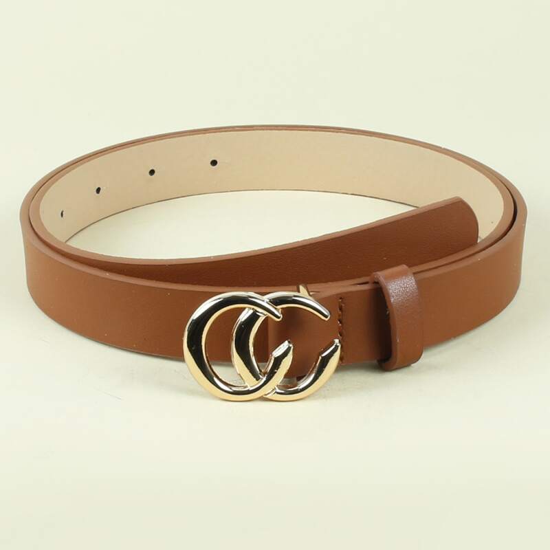 

Double Ring Buckle Belt, Camel