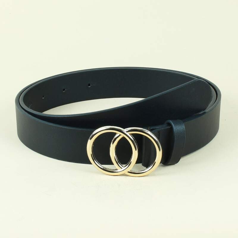 

Double Ring Buckle Belt, Black