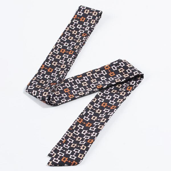 

Geometric Pattern Scarf, Black