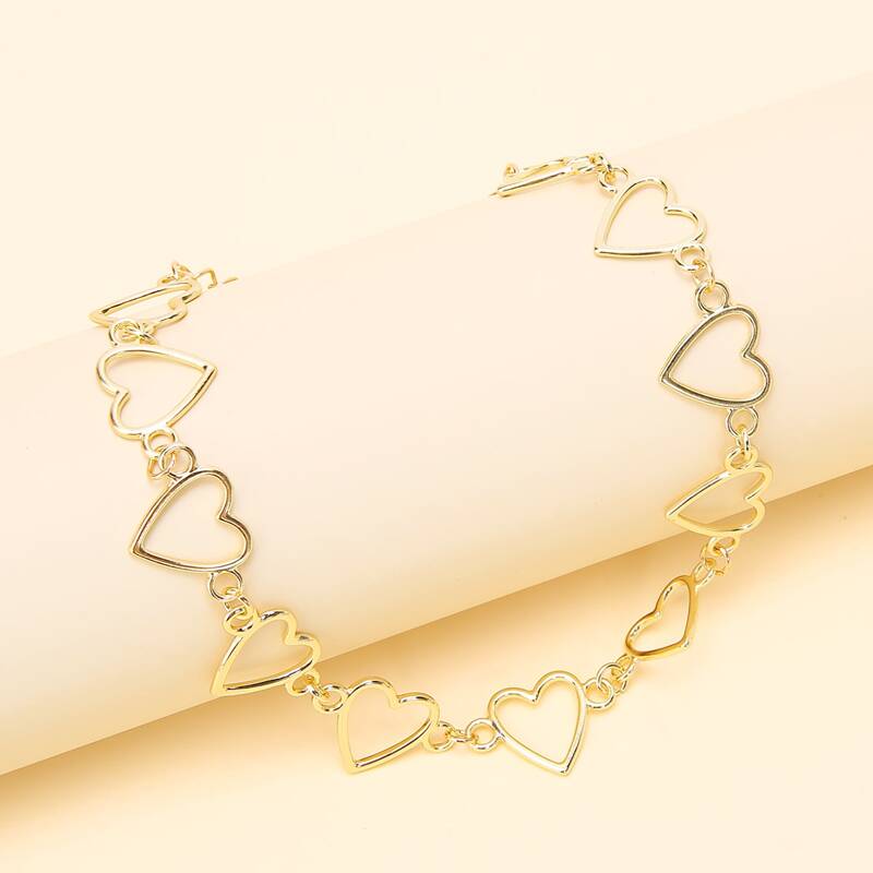 Heart Chain Bracelet, Gold