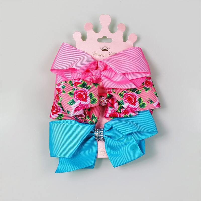 

3pcs Floral Pattern Bow Hair Clip, Multicolor