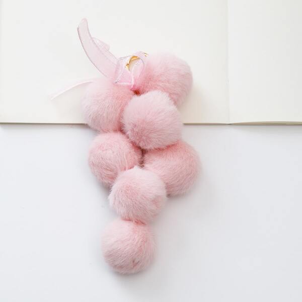 

Pom Pom Charm Keychain, Pink