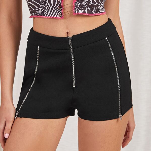 

Zip Up Shorts, Black