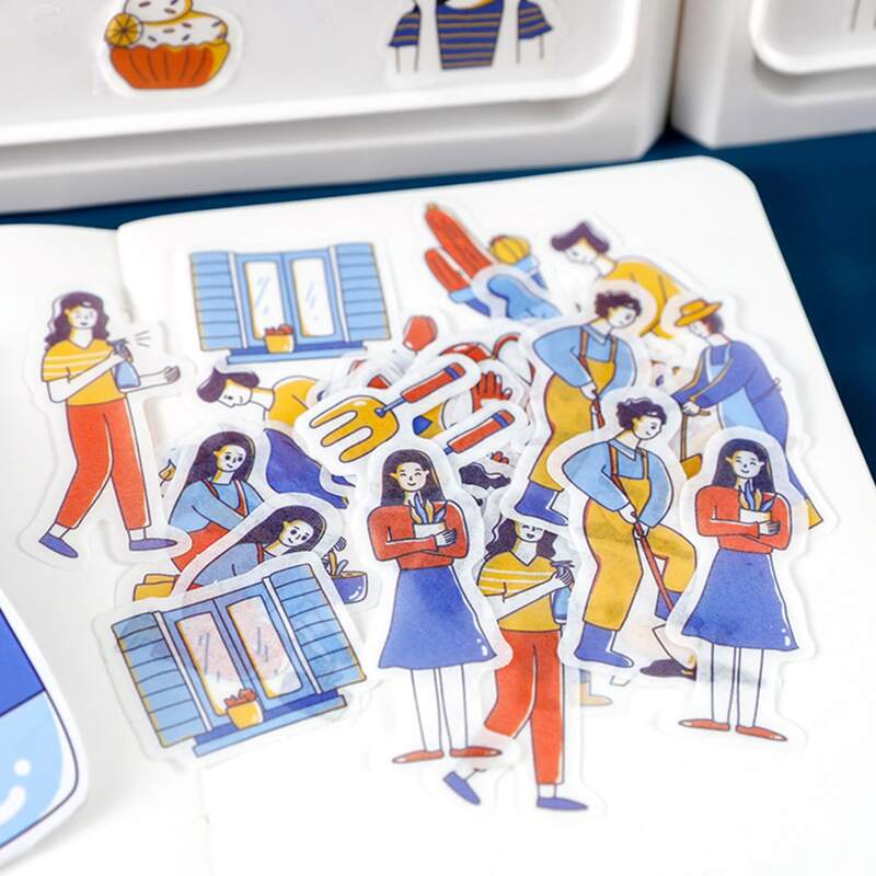

40pcs Random Cartoon Sticker, Multicolor