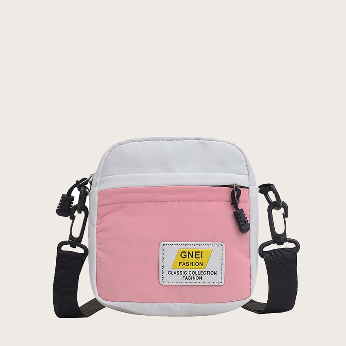 

Colorblock Crossbody Bag, White