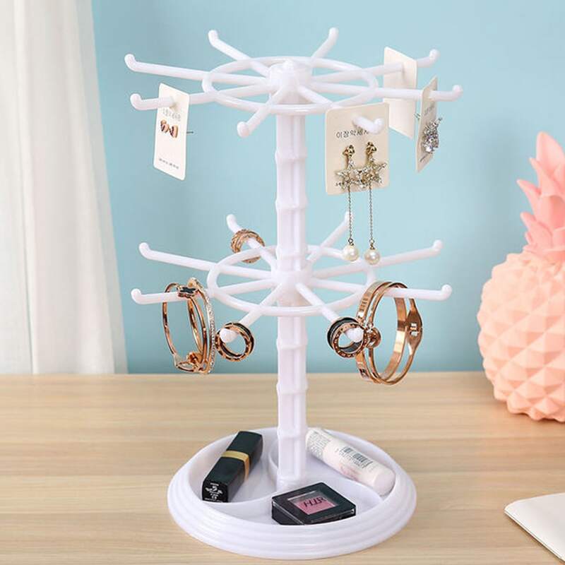 

1pc Rotary Jewelry Storage Rack, White
