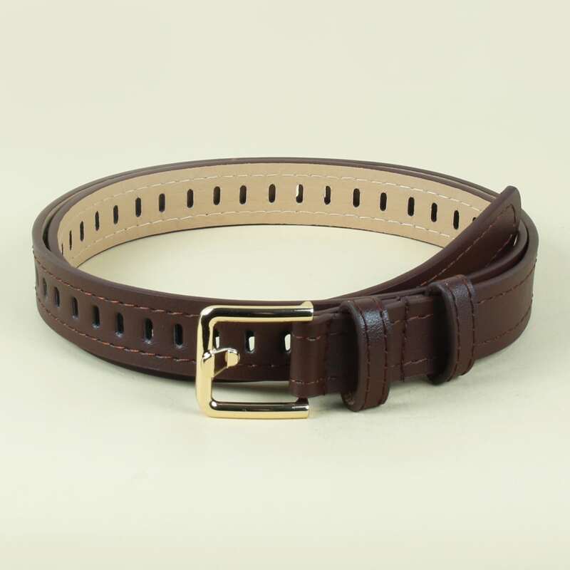 

Hollow Out Square Buckle Belt, Chocolate brown