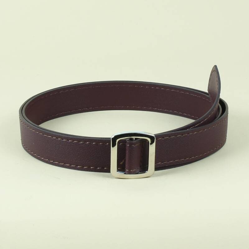 

Square Buckle Non-perforated Belt, Chocolate brown