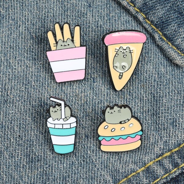 

4pcs Cartoon Design Brooch, Multicolor