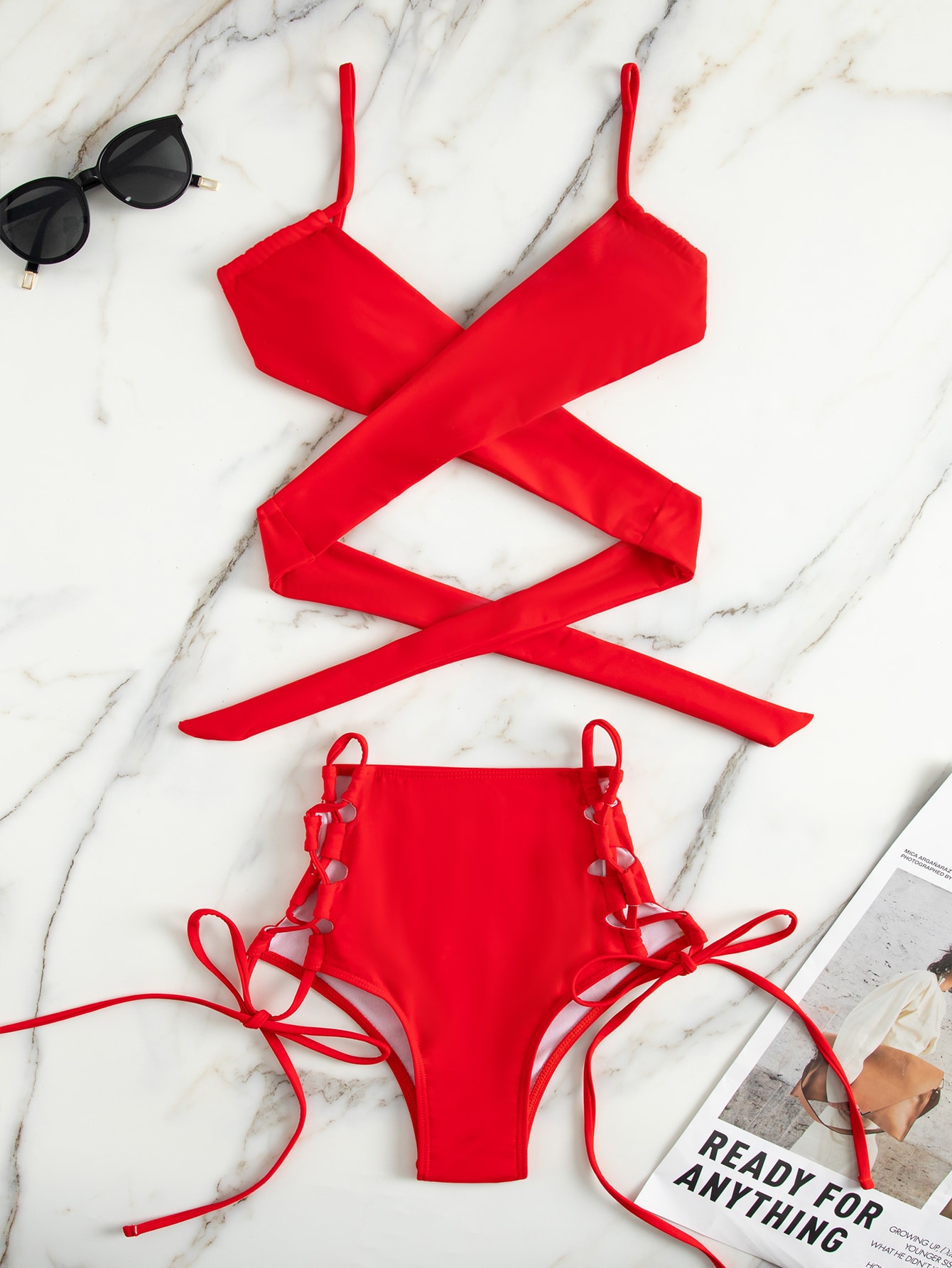 Crisscross Wrap Lace-up Tie Side Bikini Swimsuit thumbnail
