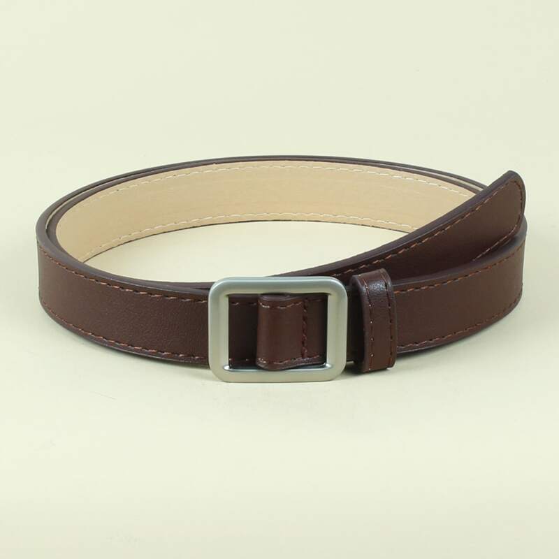 

Square Buckle Non-perforated Belt, Coffee brown