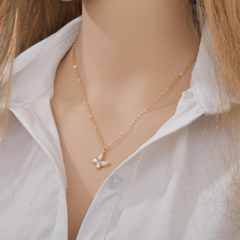 

Butterfly Pendant Necklace, Gold