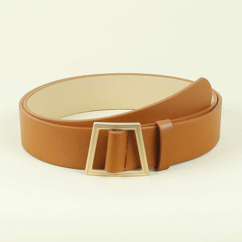 

Trapezoid Buckle Belt, Camel