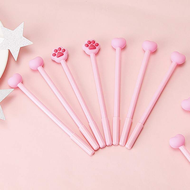 

1pc Random Cartoon Heart Gel Pen, Pink