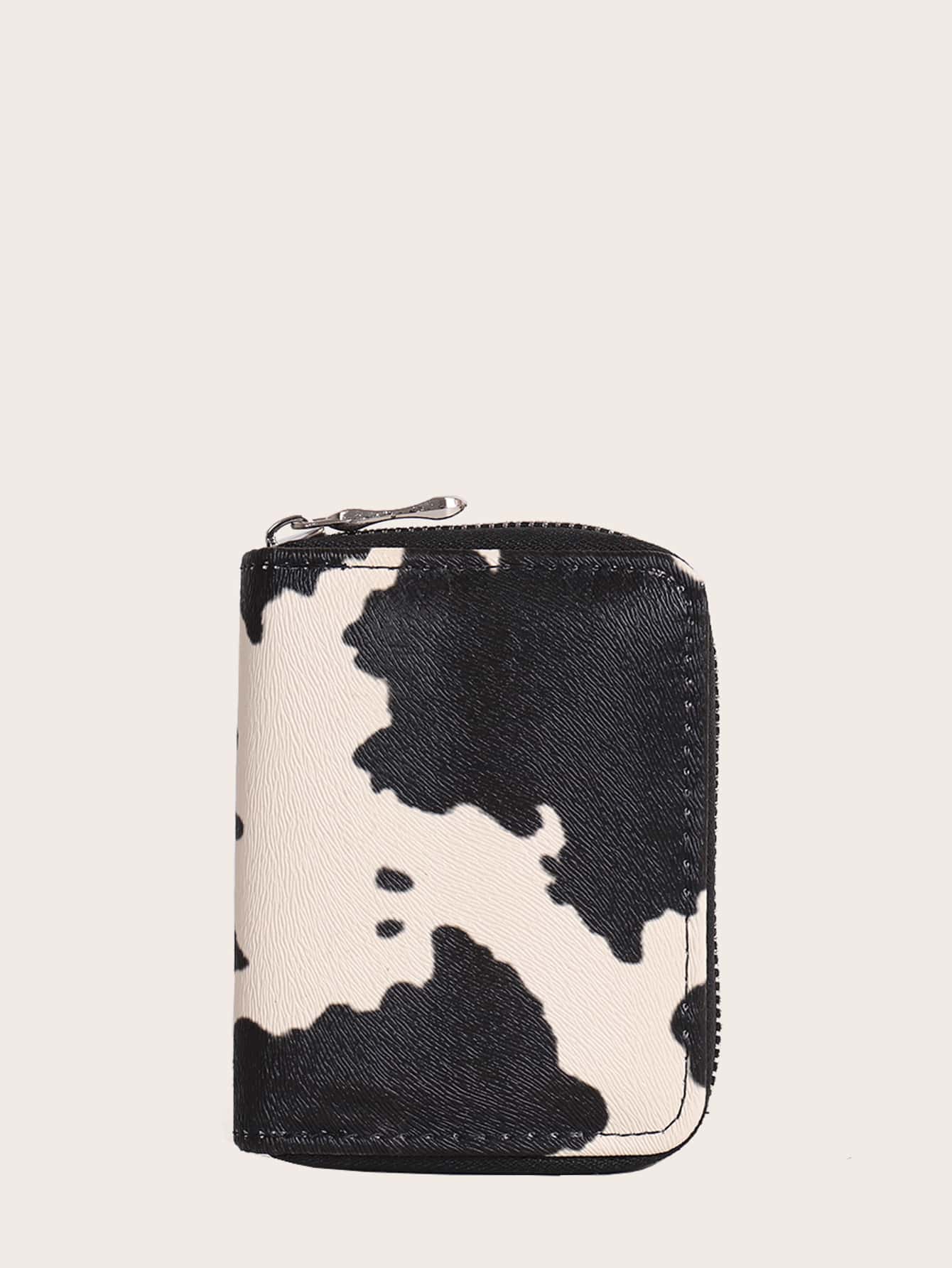 Cow Pattern Zip Around Small Wallet thumbnail