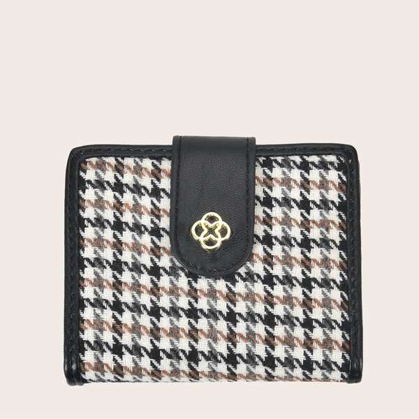 

Houndstooth Small Purse, Black