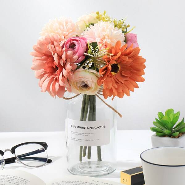 

1bundle Artificial Flower Without Vase, Multicolor