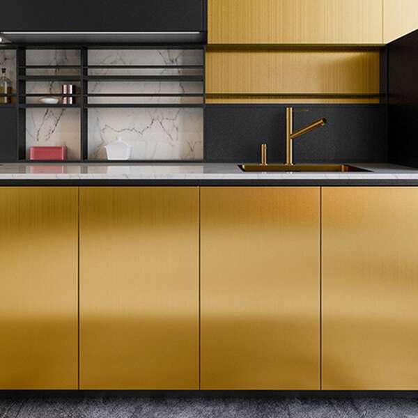 

1sheet Plain Waterproof Wall Sticker, Gold