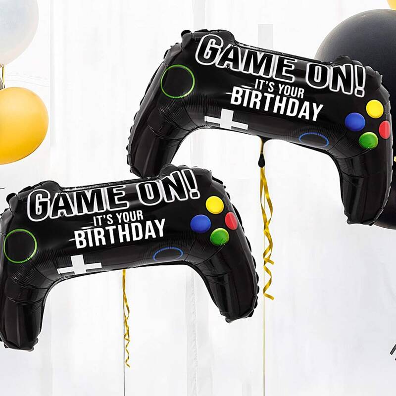 

4pcs Gamepad Shaped Balloon, Black