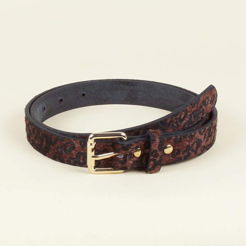

Leopard Buckle Belt, Coffee brown