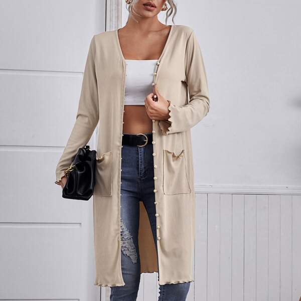 

Button Up Dual Pocket Coat, Khaki