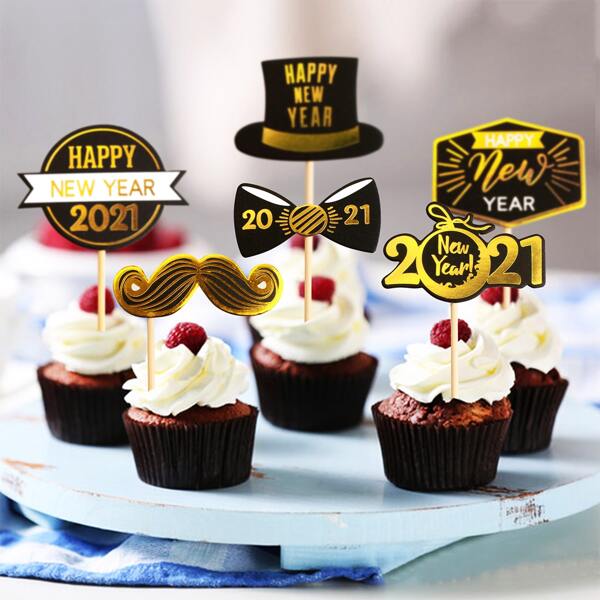 

6pcs Holiday Decorative Cake Topper, Multicolor