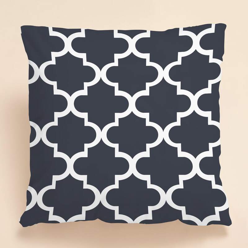 

Geometric Pattern Cushion Cover Without Filler, Dark grey