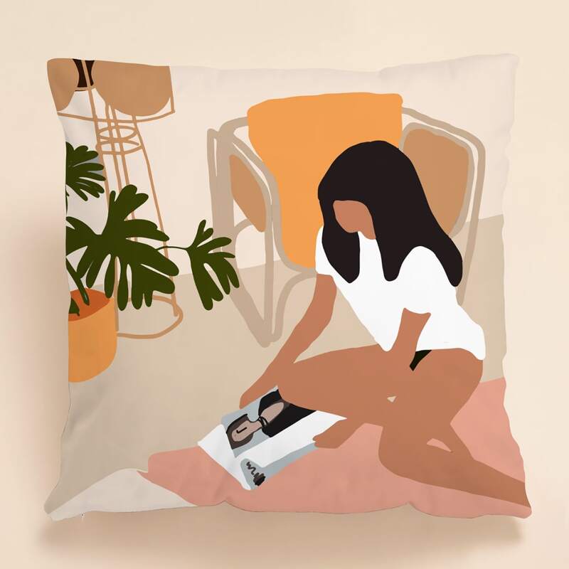 

Minimalist Painting Cushion Cover Without Filler, Multicolor