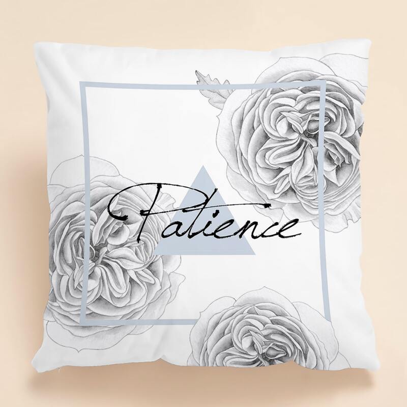 

Floral & Letter Cushion Cover Without Filler, Multicolor