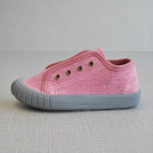 

Toddler Girls Velcro Strap Canvas Shoes, Pink