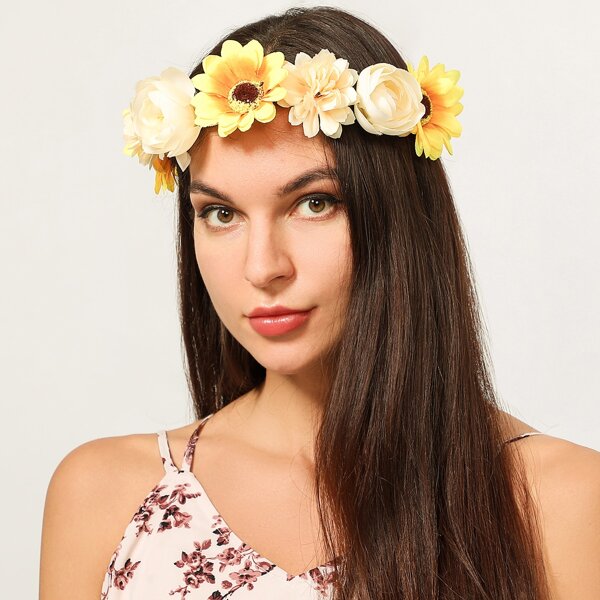 

Flower Decor Headband, Yellow
