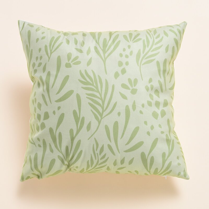 

Leaf Print Cushion Cover Without Filler, Green