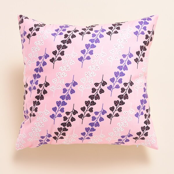

Plants Print Cushion Cover Without Filler, Pink