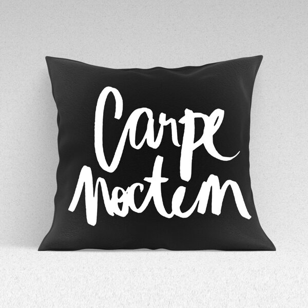 

Letter Graphic Cushion Cover Without Filler, Black and white