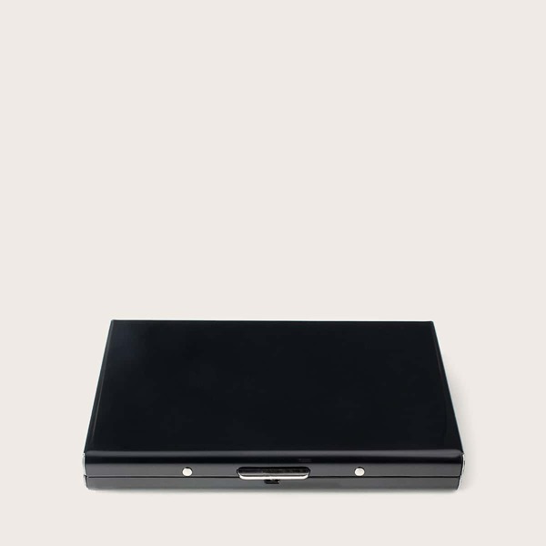 

Minimalist Plain Fold Over Card Holder, Black