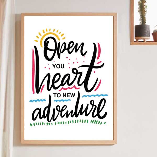 

Slogan Graphic Wall Painting Without Frame, White