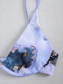 SHEIN Swim Áo bikini gọng màu nước mùa hè - Nhiều màu - Xem 3