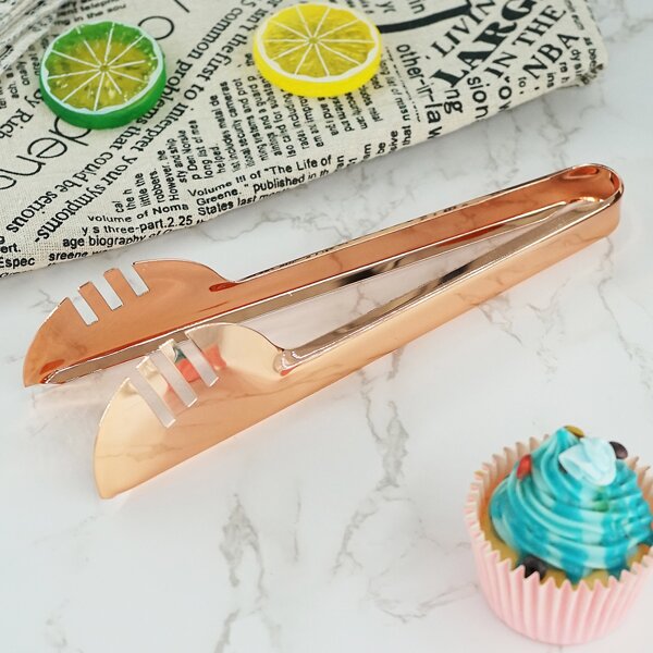 

1pc Stainless Steel Food Clip, Rose gold