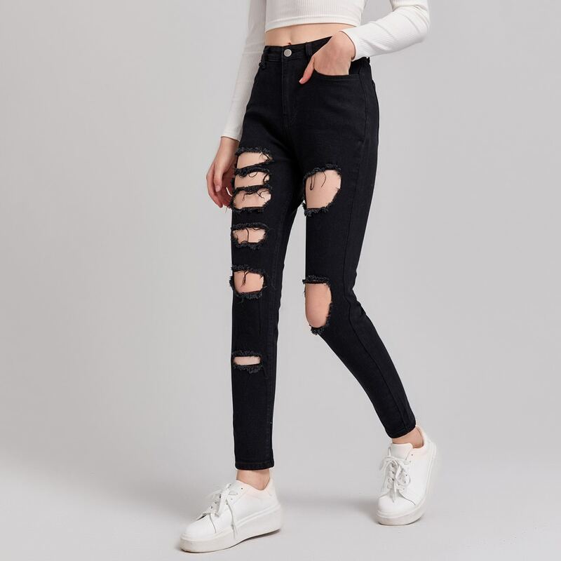 

Ripped Skinny Jeans, Black