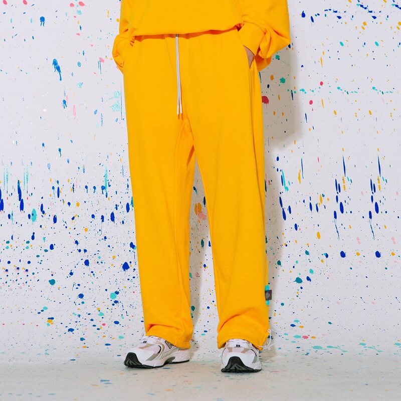 

Guys Neon Yellow Drawstring Waist Slant Pocket Pants