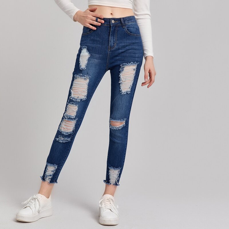 

Distressed Skinny Jeans, Dark wash