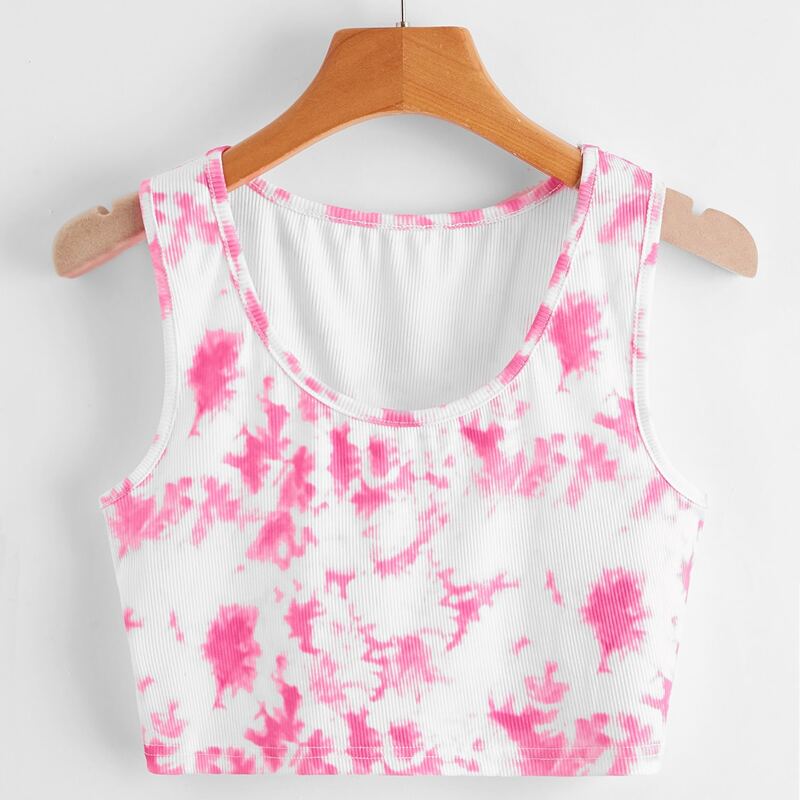 

Tie Dye Crop Tank Top, Multicolor