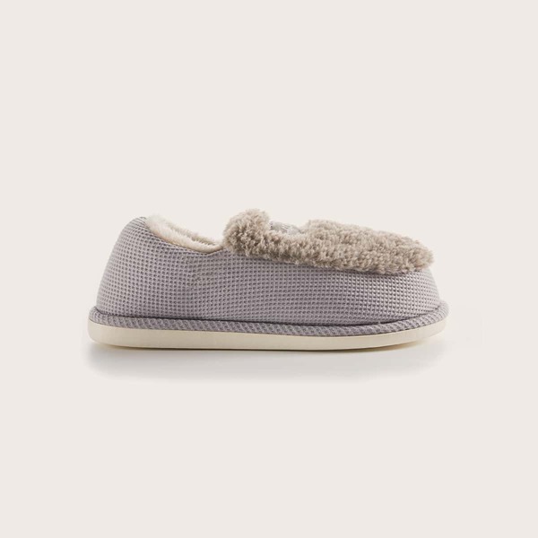 

Letter Patch Wide Fit Slippers, Grey