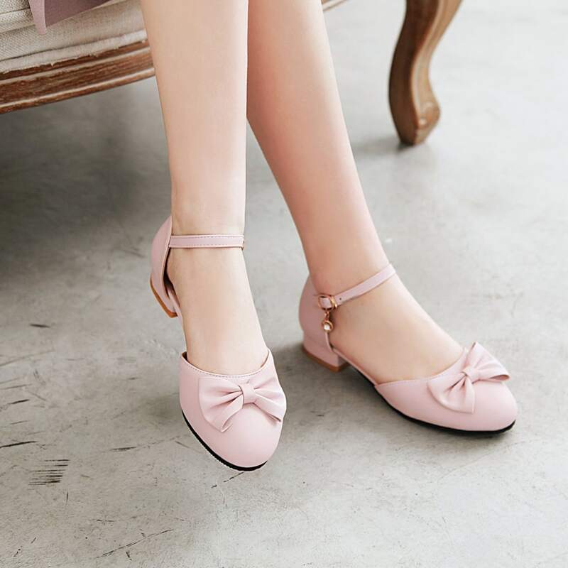 

Bow Decor Two Part Flats, Pink