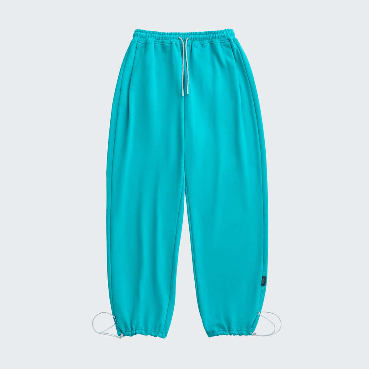 

Guys Neon Blue Drawstring Waist Slant Pocket Pants, Neon mint blue