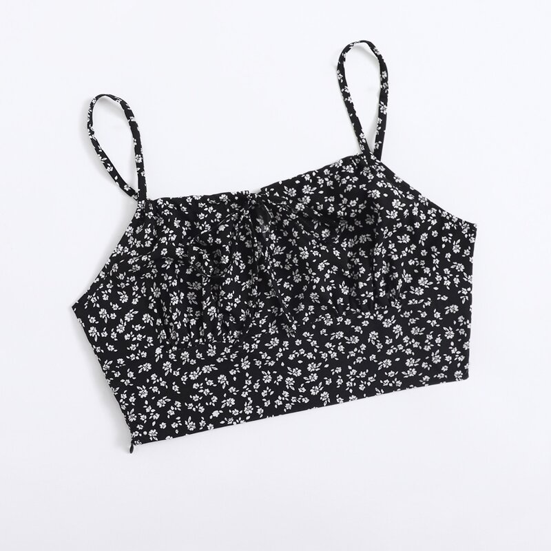 

Ditsy Floral Crop Cami Top, Black