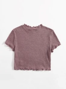 Muchica Áo thun màu trơn Giải trí - Gỗ đỏ - Xem 2