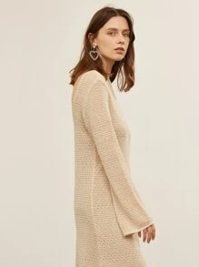 MOTF PREMIUM Đầm màu trơn Giải trí - Màu Khaki - Xem 5